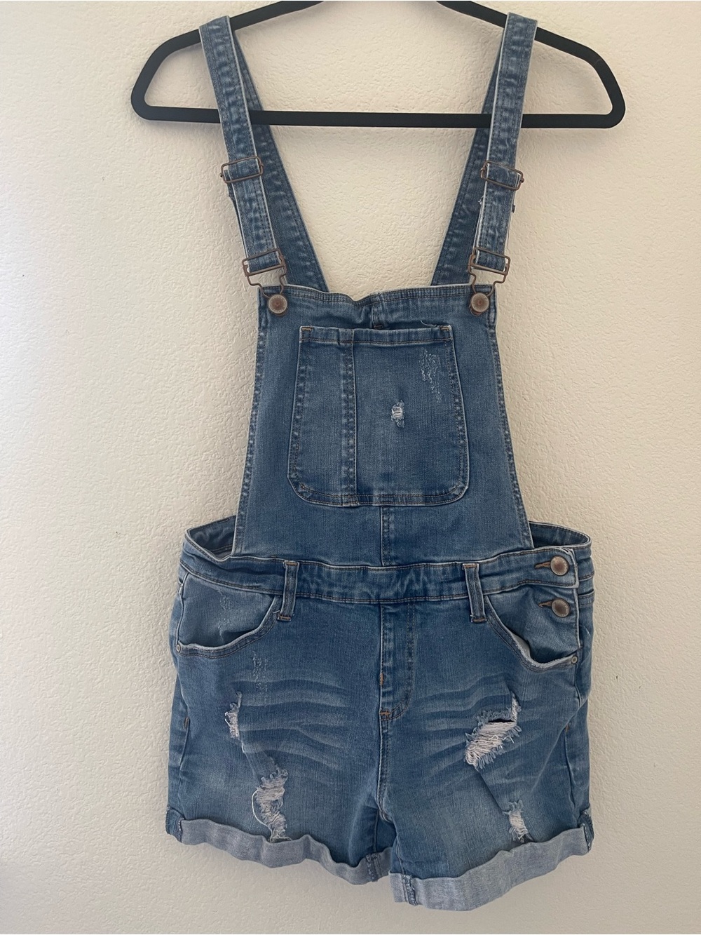 Denim Shortalls - distressed-Indie revival